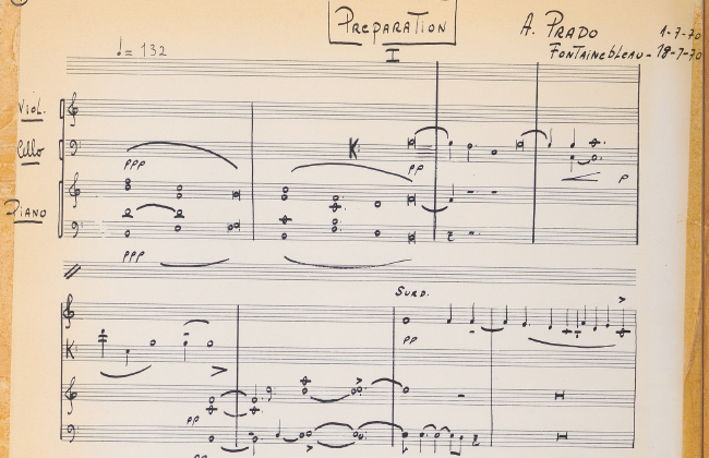 Partitura de trio de Almeida Prado é recuperada