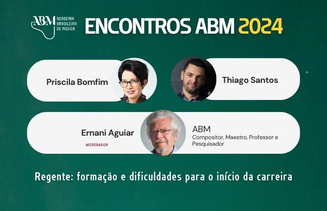 Encontros ABM debate a formação de regentes, dia 17/9, com mediação de Ernani Aguiar