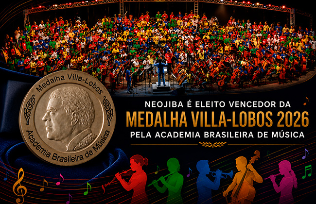 NEOJIBA é eleito vencedor da Medalha Villa-Lobos 2026 pela Academia Brasileira de Música